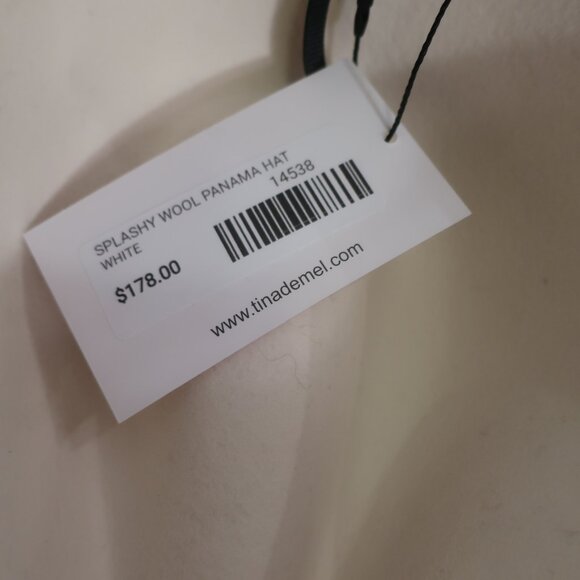 NWT Womens Bits of Pieces To Go Ivory Black Splashy Wool Panama Hat OS - Picture 7 of 7